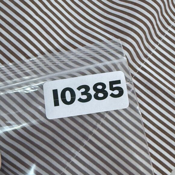 EVERLANE S Belted Poplin Block Sleeve Shirt Striped Taupe White Crisp Classic - Picture 9 of 10